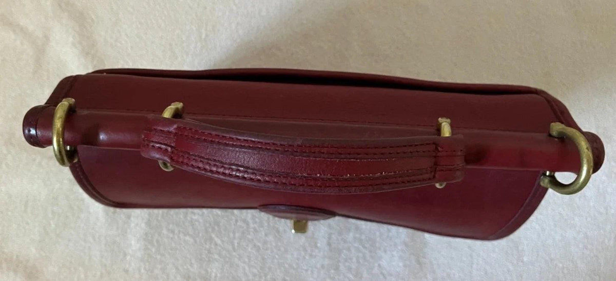 VTG Coach Willis Bag 9927 Dark Red Glove Tanned Leather Crossbody Satchel 1994