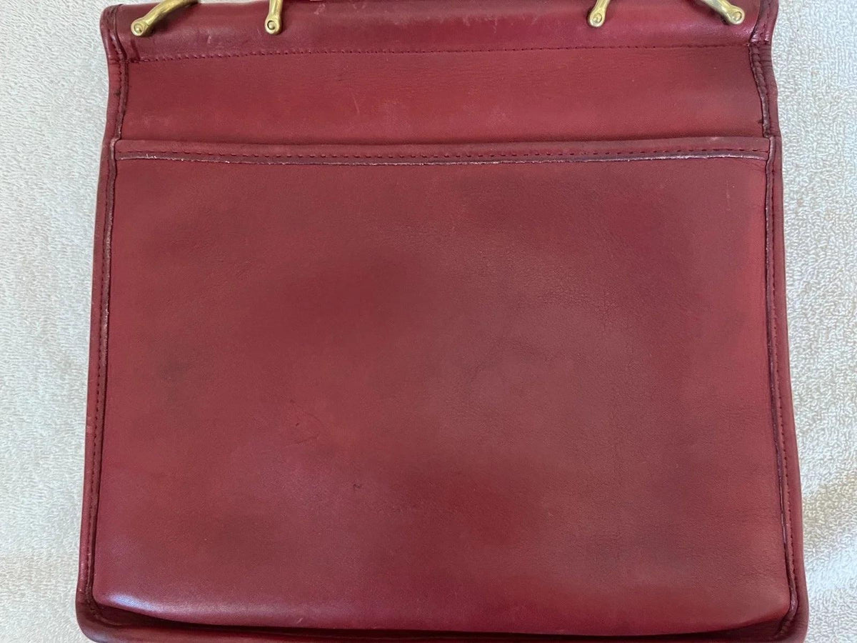 VTG Coach Willis Bag 9927 Dark Red Glove Tanned Leather Crossbody Satchel 1994